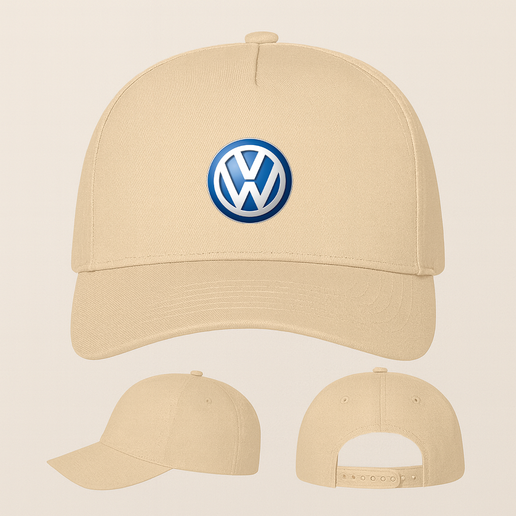 VW Volkswagen Car Five Panel Twill Snapback Cap